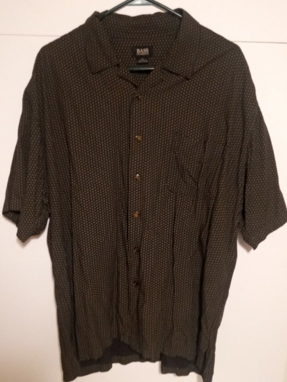GH Bass & Co Short Sleeve Blue Button Up Shirt Mens Size XL